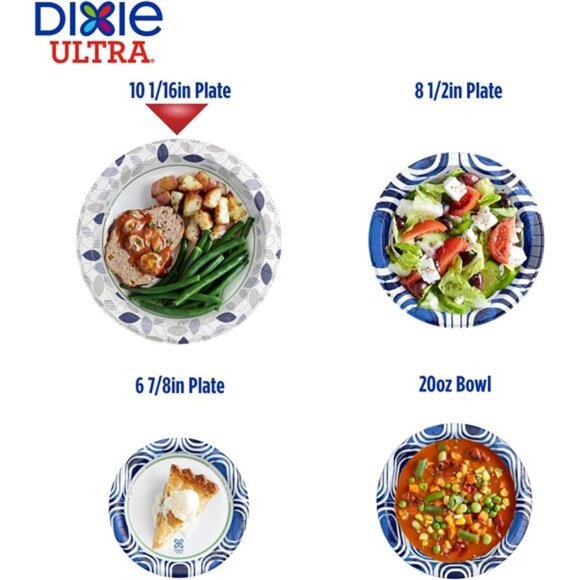Large Paper Plates, 10 Inch 172 Count, 3X Stronger Disposable Plates Messy Meals - Picture 5 of 6